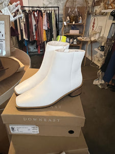 White Leather Booties