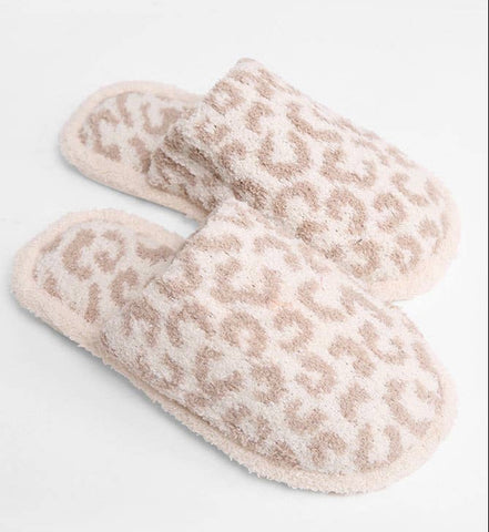 Dreaming Barefoot Leopard Slippers Beige